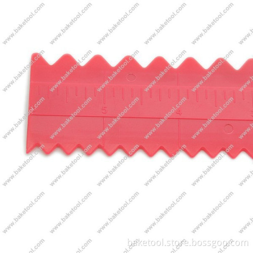 plastic straight scale cake scraper in red